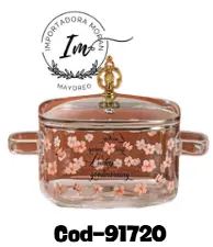 OLLA VIDRIO CON FLORES