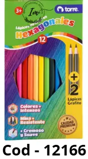 LAPICES DE COLORES HEXAGONAL